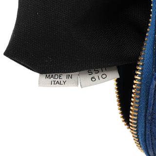 Blue Quilted Leather Stam 2-Way Bag