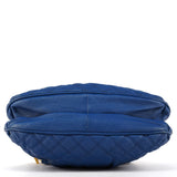 Blue Quilted Leather Stam 2-Way Bag