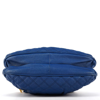 Blue Quilted Leather Stam 2-Way Bag