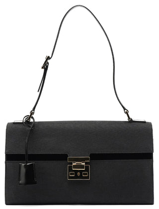 001 4239 Anthracite Canvas Lady Lock Shoulder Bag