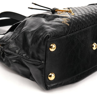 Black Leather Studded Irina Tote Bag