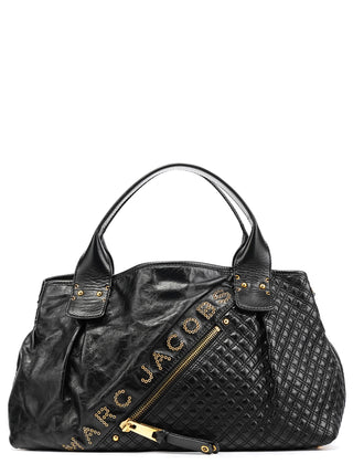 Black Leather Studded Irina Tote Bag