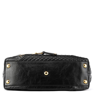 Black Leather Studded Irina Tote Bag