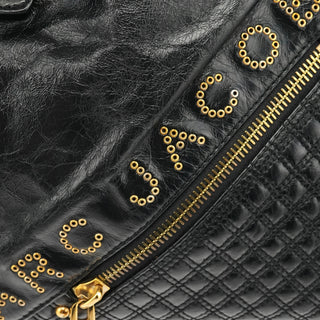 Black Leather Studded Irina Tote Bag