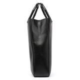 002 1059 Black Leather Bamboo Top Handle Bag