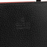 002 1059 Black Leather Bamboo Top Handle Bag