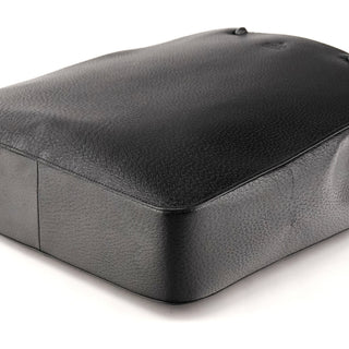 002 1059 Black Leather Bamboo Top Handle Bag