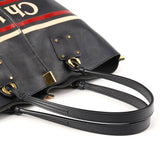 Navy Leather Vick Tote Bag