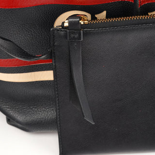 Navy Leather Vick Tote Bag