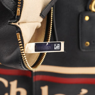 Navy Leather Vick Tote Bag