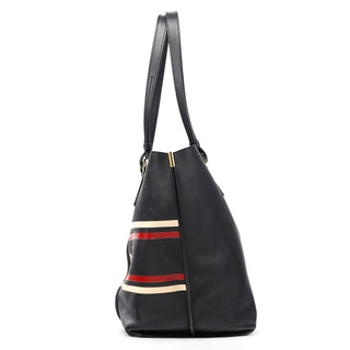 Navy Leather Vick Tote Bag