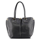Navy Leather Vick Tote Bag