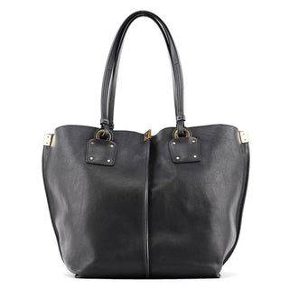 Navy Leather Vick Tote Bag