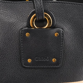 Navy Leather Vick Tote Bag