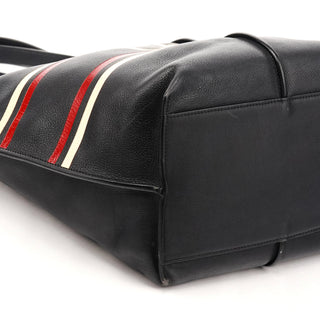 Navy Leather Vick Tote Bag