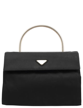 Black Tessuto Metallo Top Handle Bag