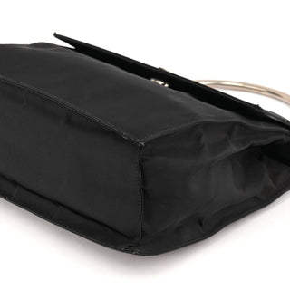 Black Tessuto Metallo Top Handle Bag
