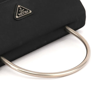 Black Tessuto Metallo Top Handle Bag