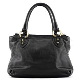 Sac deux portés Multi-Pocket en cuir noir