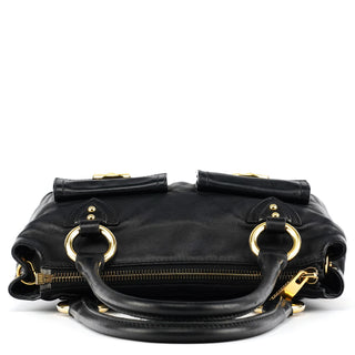 Black Leather Multi-Pocket 2-Way Bag