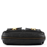 Sac deux portés Multi-Pocket en cuir noir
