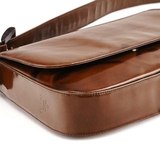 1995 Brown Spazzolato Stampa Giraffa Shoulder Bag