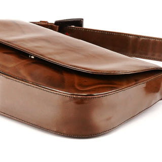 1995 Brown Spazzolato Stampa Giraffa Shoulder Bag