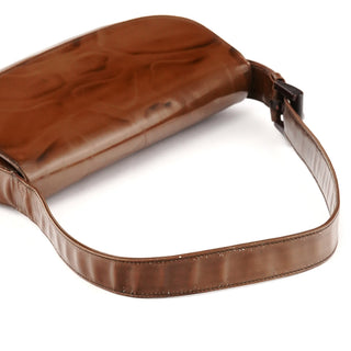 1995 Brown Spazzolato Stampa Giraffa Shoulder Bag