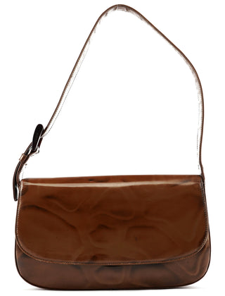 1995 Brown Spazzolato Stampa Giraffa Shoulder Bag