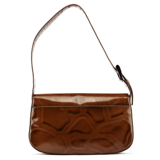 1995 Brown Spazzolato Stampa Giraffa Shoulder Bag