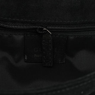 001 3243 Black Suede Bamboo Shoulder Bag