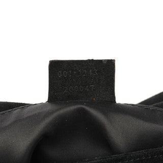 001 3243 Black Suede Bamboo Shoulder Bag