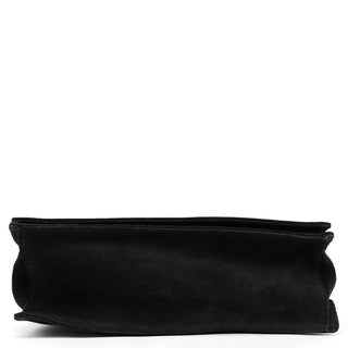 001 3243 Black Suede Bamboo Shoulder Bag