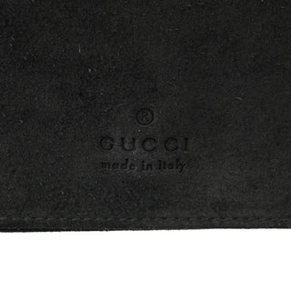 001 3243 Black Suede Bamboo Shoulder Bag