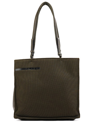 B9386 Olive Green Nylon Mesh Rete City Tote Bag
