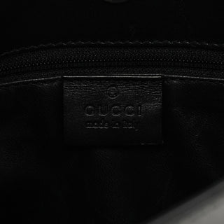 001 3708 Black Leather Hobo Shoulder Bag