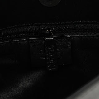 001 3708 Black Leather Hobo Shoulder Bag