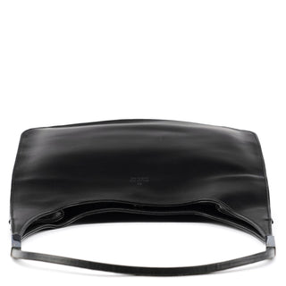 001 3708 Black Leather Hobo Shoulder Bag