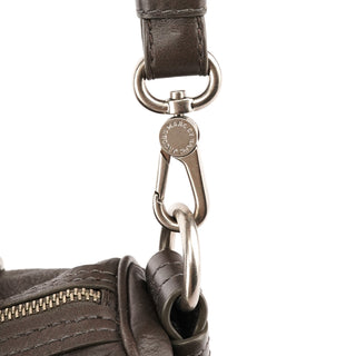 Grey Leather Turnlock 2-Way Bowling Bag