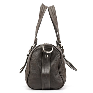 Grey Leather Turnlock 2-Way Bowling Bag