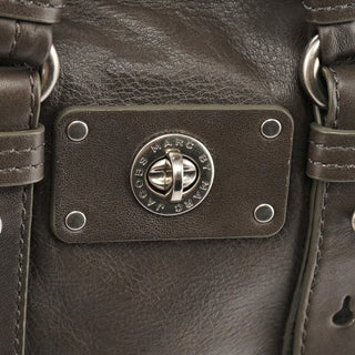 Grey Leather Turnlock 2-Way Bowling Bag