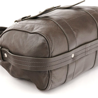 Grey Leather Turnlock 2-Way Bowling Bag