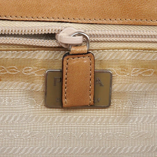 1996 Tan Madras Swing Leather Top Handle Bag