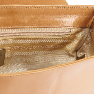 1996 Tan Madras Swing Leather Top Handle Bag