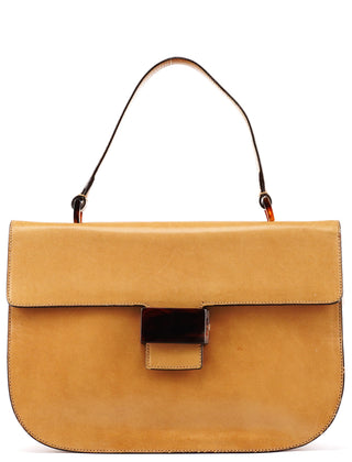 1996 Tan Madras Swing Leather Top Handle Bag