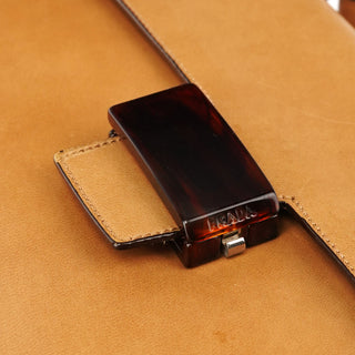 1996 Tan Madras Swing Leather Top Handle Bag