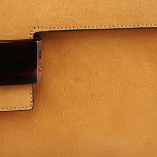 1996 Tan Madras Swing Leather Top Handle Bag