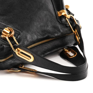 Black Leather Paraty 2-Way Bag