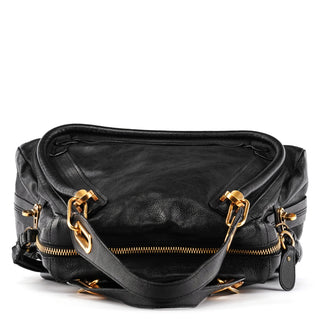 Black Leather Paraty 2-Way Bag