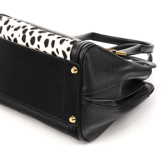 Black White Leather Calf Hair Alice Handbag